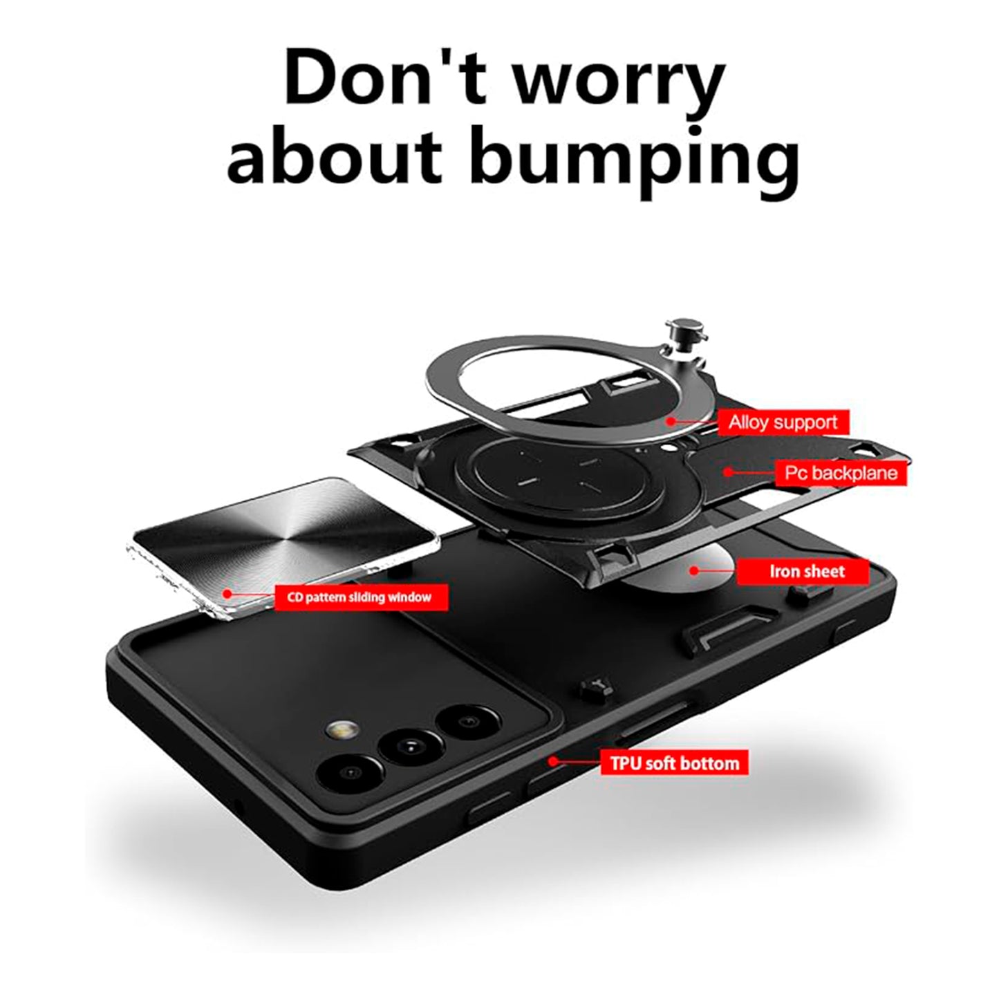 Funda con Soporte de Aro Negro