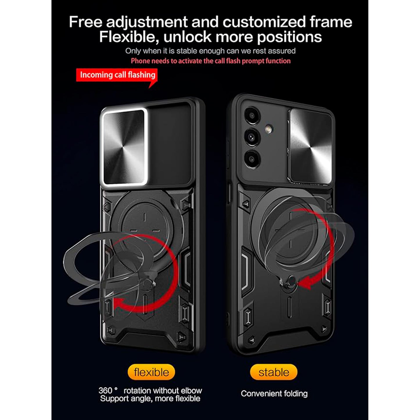 Funda con Soporte de Aro Negro