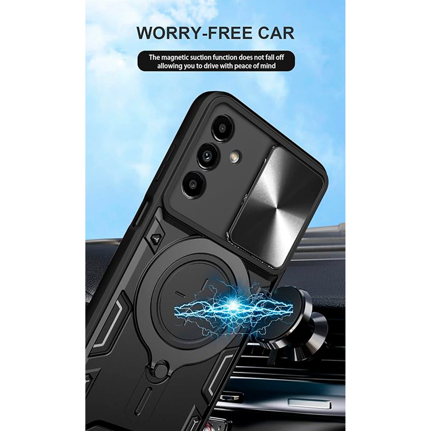 Funda con Soporte de Aro Negro