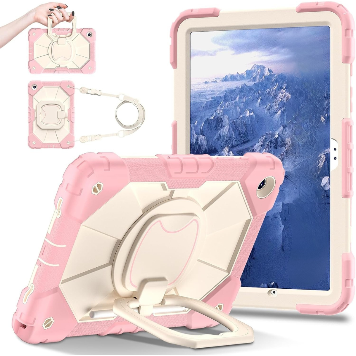 Funda rudo con correa con asa GT para tableta Huawei