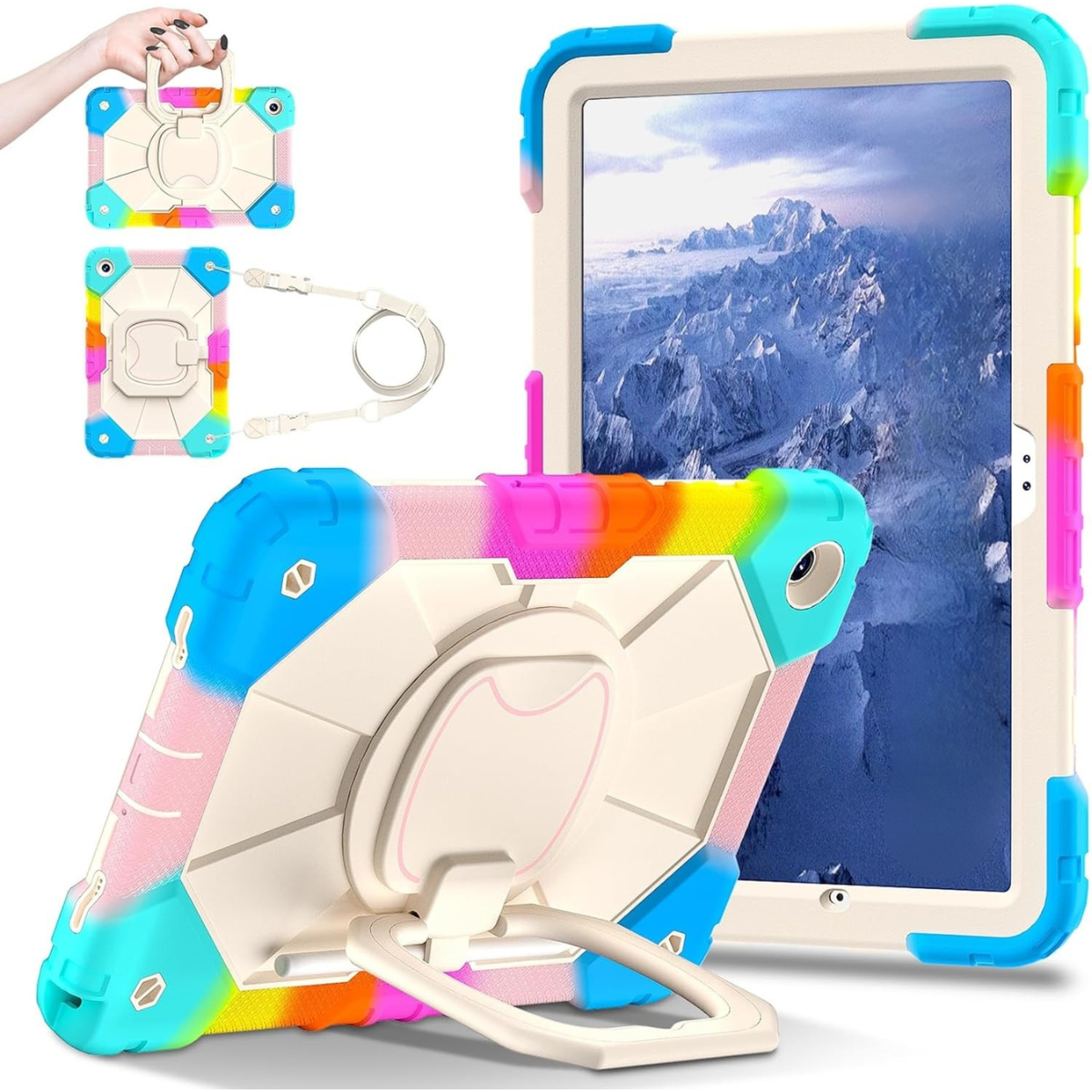 Funda rudo con correa con asa GT para tableta Huawei