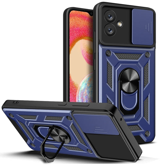 Funda con anillo y cubre cámara SLIDE azul