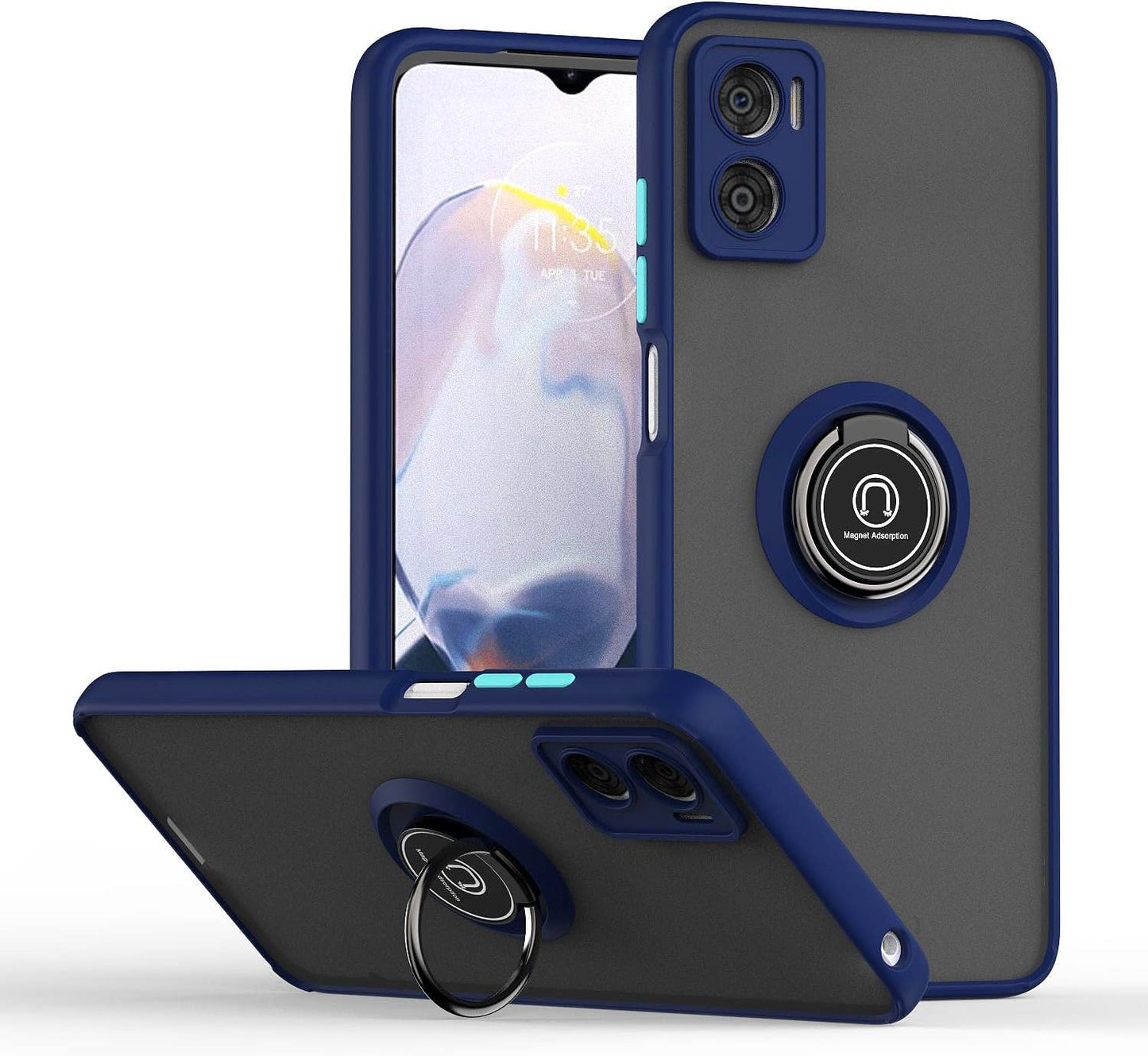 Funda Humo Mate con Anillo Azul
