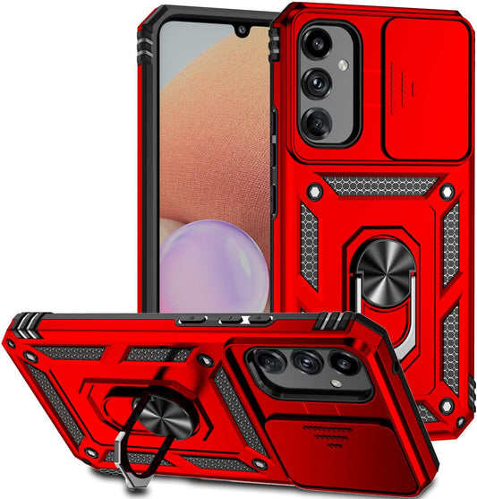 Funda con anillo y cubre cámara SLIDE rojo