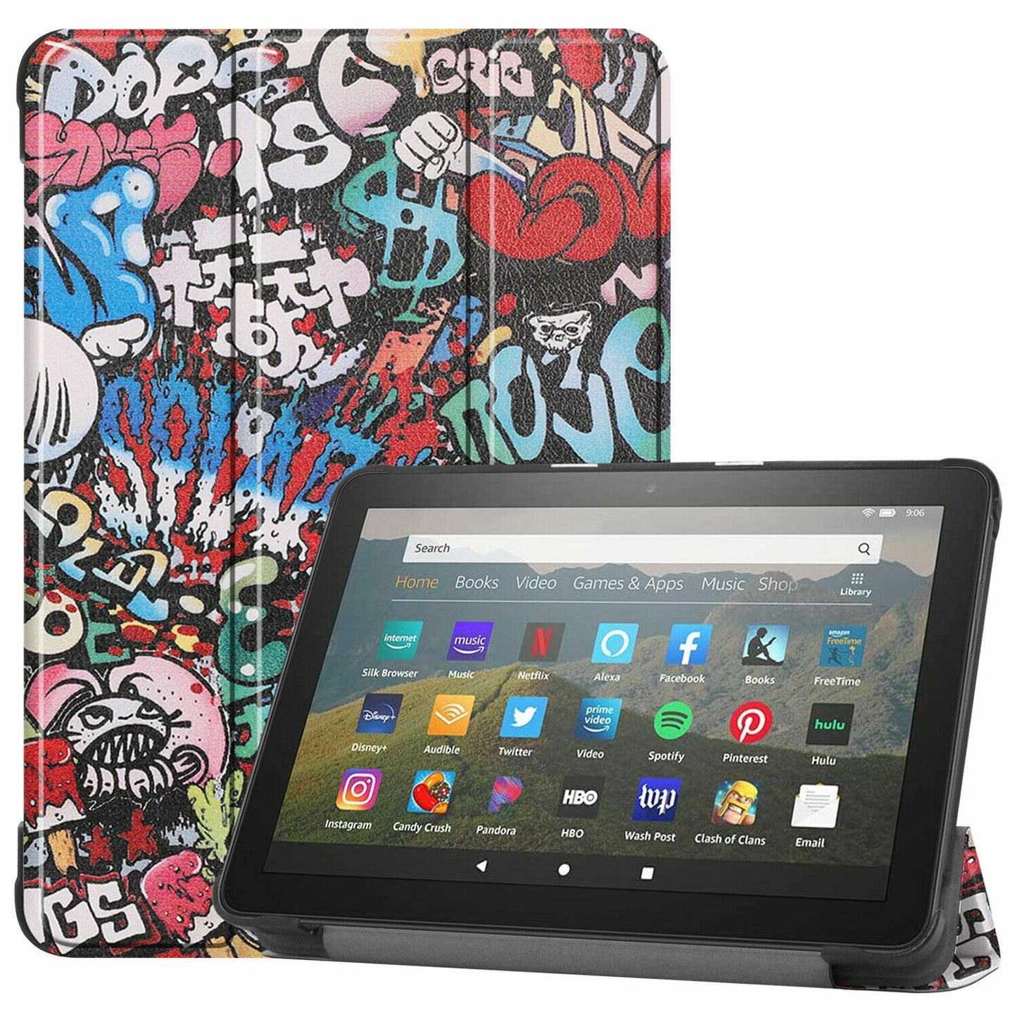 Funda smart con diseño para tableta Amazon