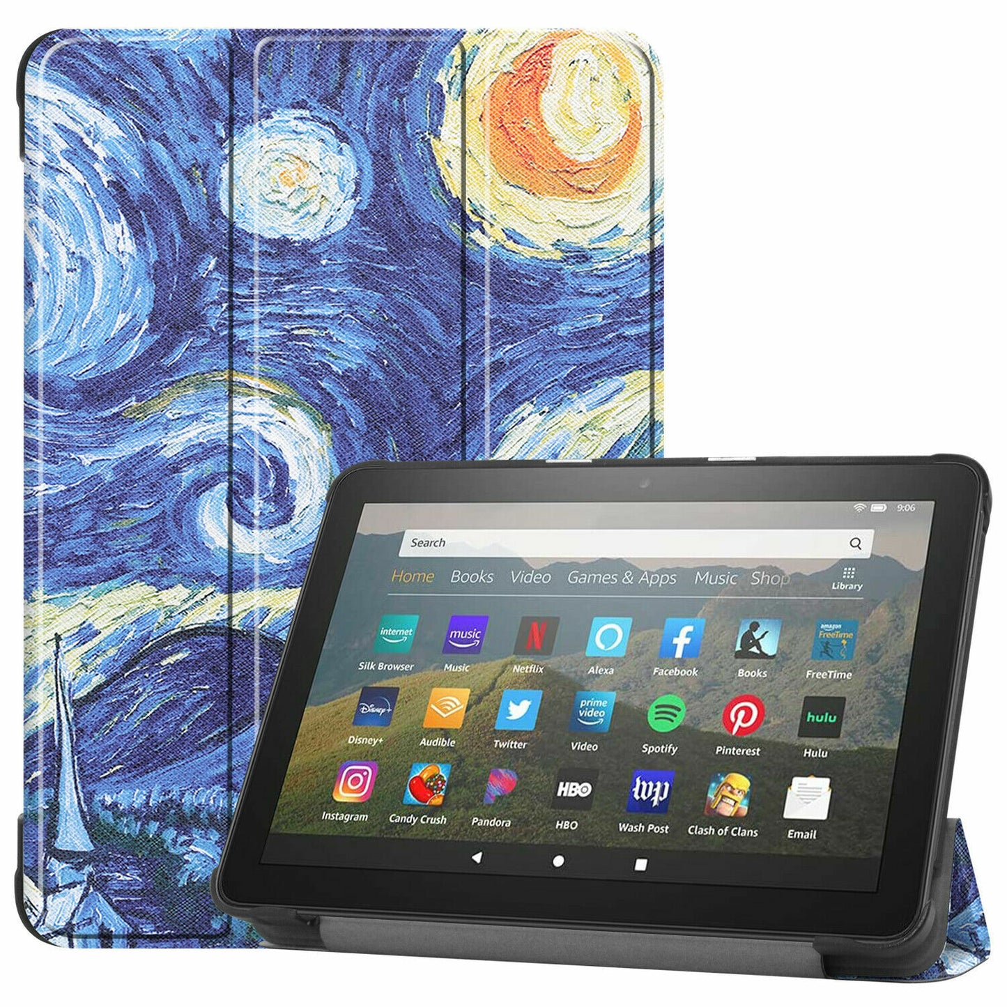 Funda smart con diseño para tableta Amazon